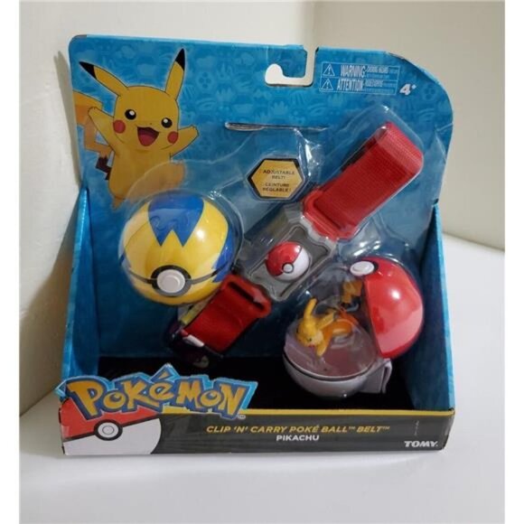 Pokemon Pikachu & Quick Ball Clip 'n' Carry Poke Ball Belt Collection - Picture 1 of 6
